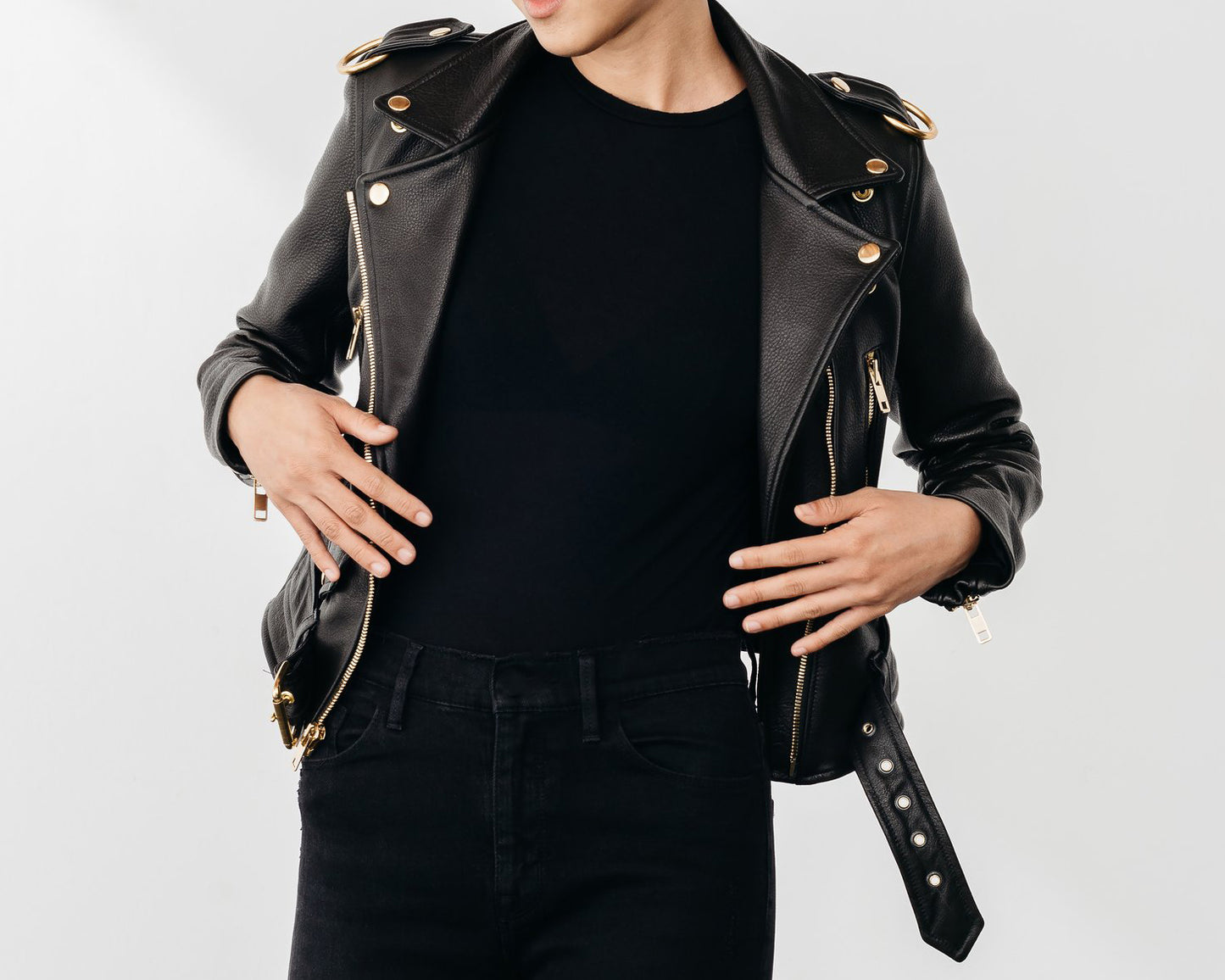 New Standard Gold Female Leather Jacket Made in the USA