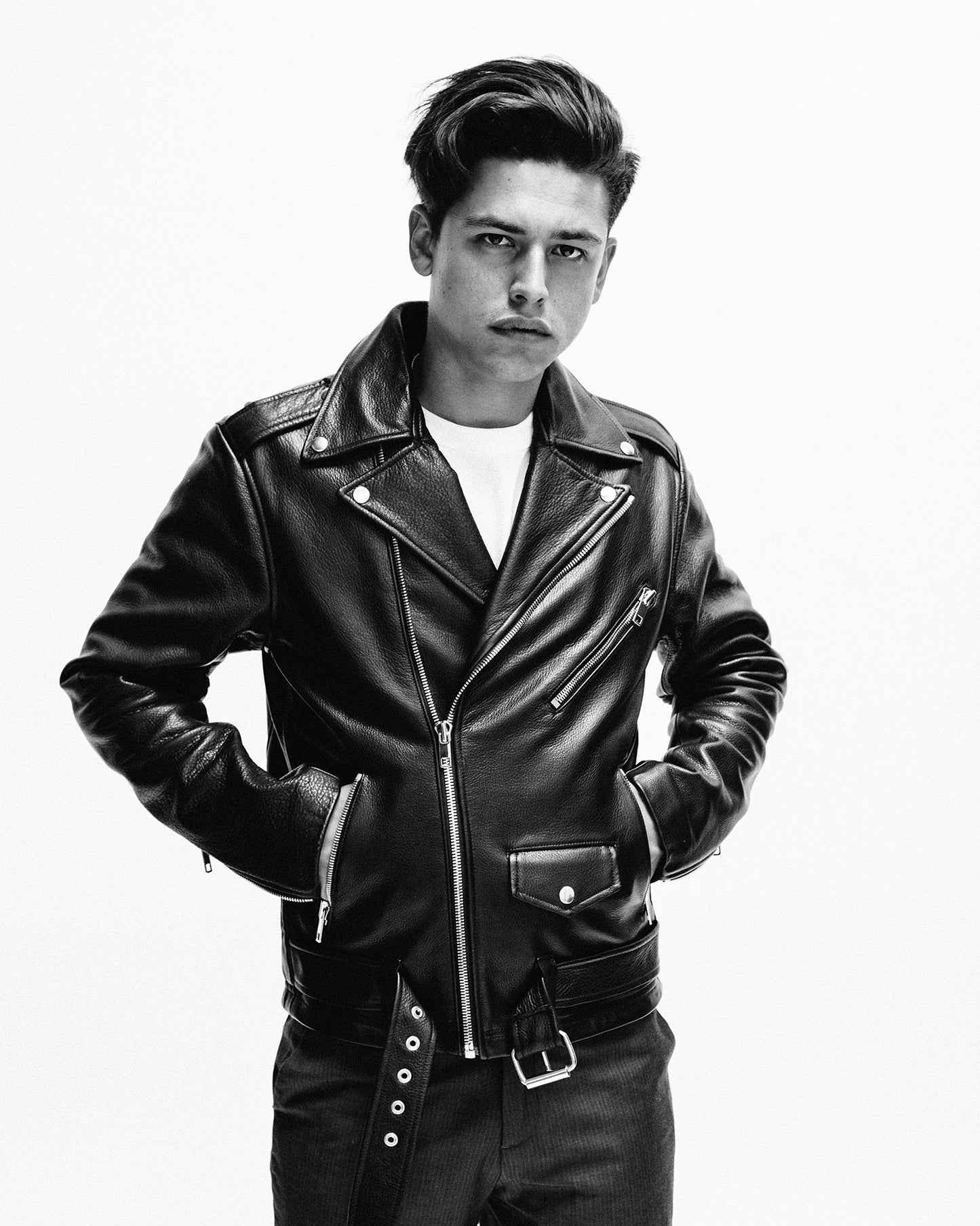 Laer mens leather jacket.