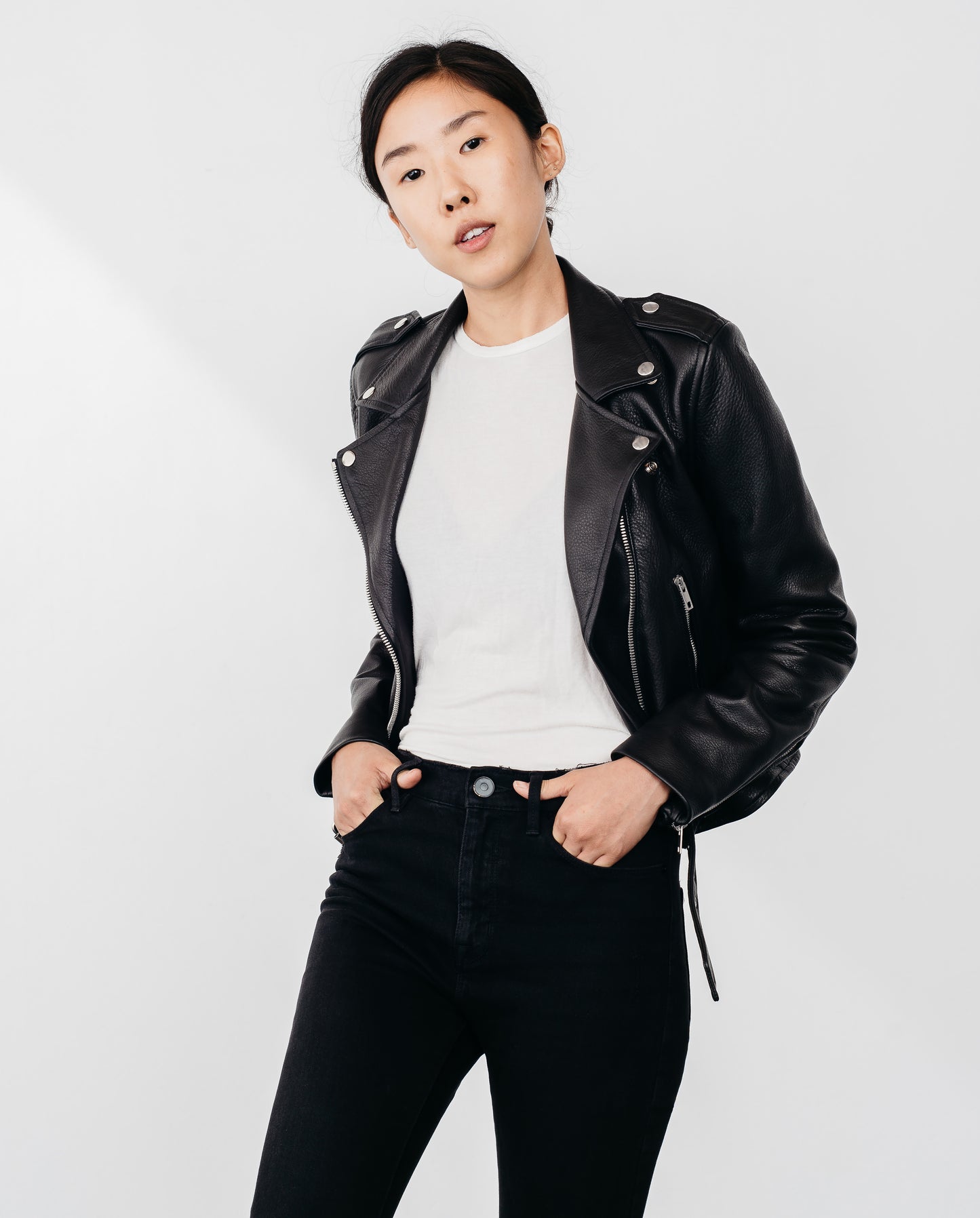 Women's Shrunken Moto Leather Jacket