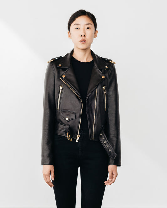 New Standard Gold Female Leather Jacket Made in the USA
