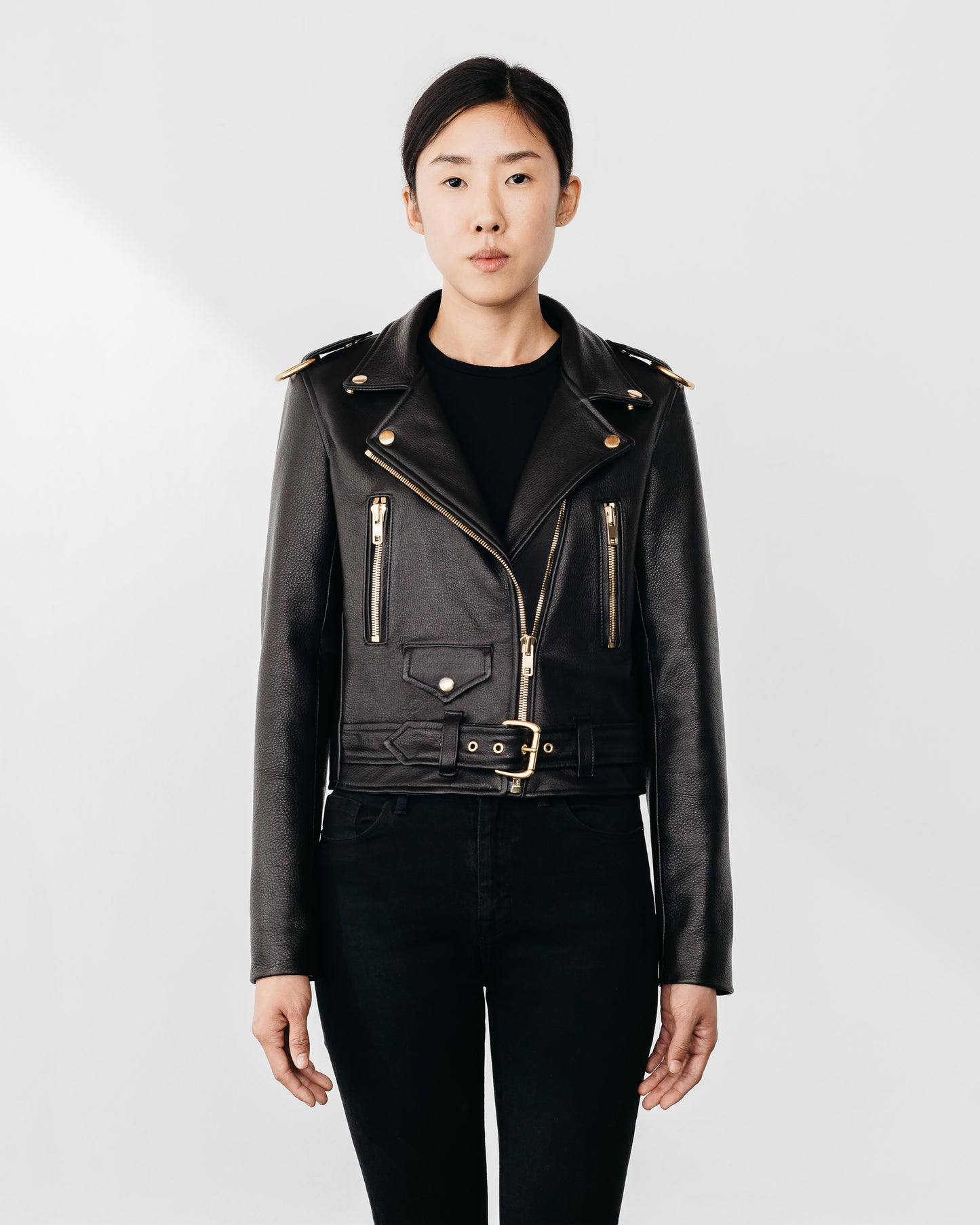 Women's New Standard Gold Leather Jacket