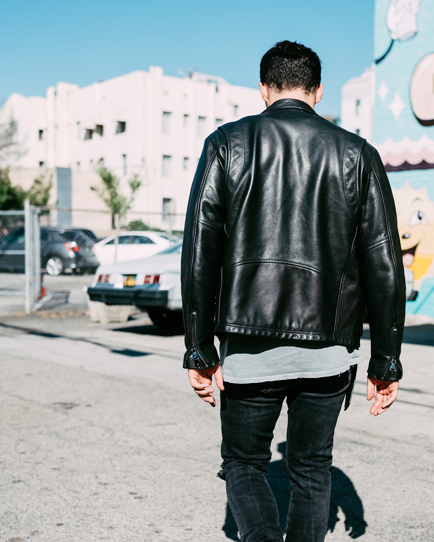 Classic Moto All Black Men's Leather Jacket